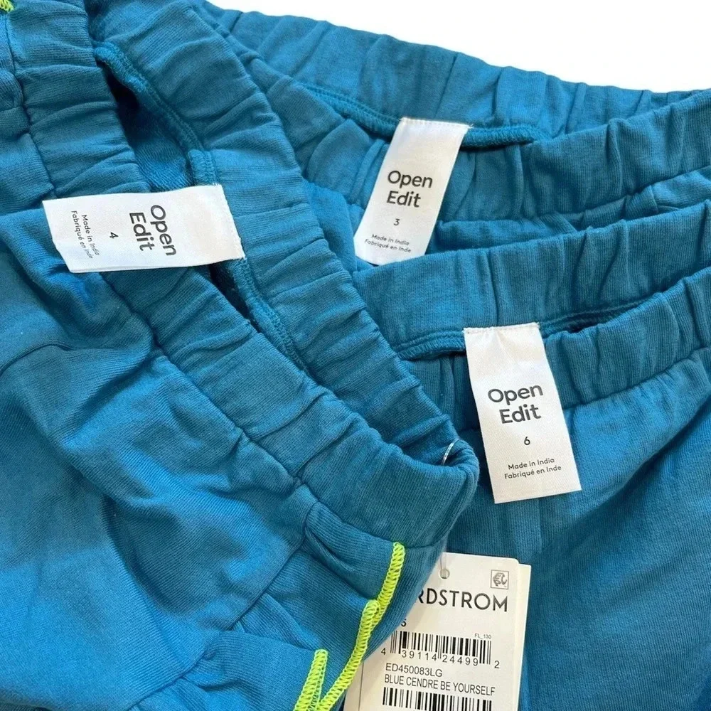Open Edit Organic Cotton Blue Ruffle Be Yourself Shorts 3 4 6